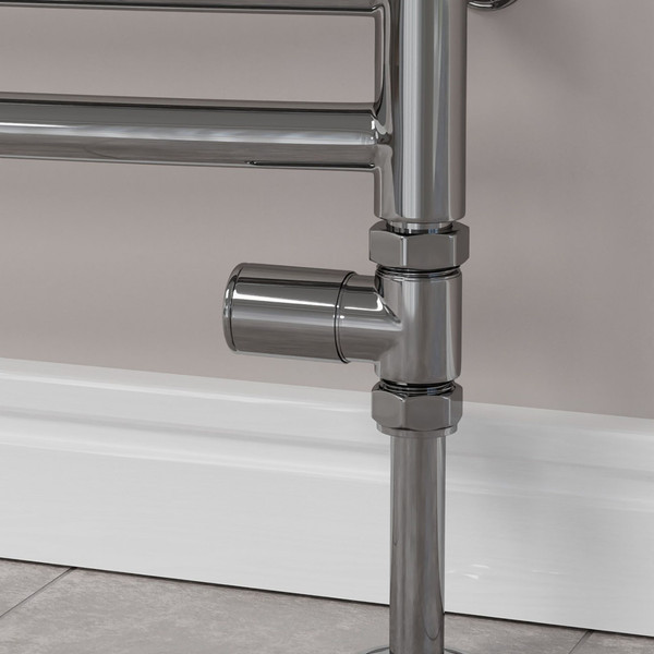 M-MAN-007-ST-BL-PIP-CU00 - Marvine Modern Manual Black Nickel Towel Radiator Valves With Sleeves