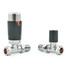 M-TRV-075-ST-CA-ALT00 - Exeter Modern TRV Chrome & Anthracite Towel Radiator Valves With Sleeves M-TRV-075-ST-CA-ALT00 - Exeter Modern TRV Chrome & Anthracite Towel Radiator Valves With Sleeves