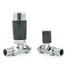 M-TRV-075-ST-CA-ALT01 - Exeter Modern TRV Chrome & Anthracite Towel Radiator Valves With Sleeves M-TRV-075-ST-CA-ALT01 - Exeter Modern TRV Chrome & Anthracite Towel Radiator Valves With Sleeves