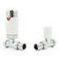 M-TRV-075-ST-CW - Exeter Modern TRV Chrome & White Towel Radiator Valves M-TRV-075-ST-CW - Exeter Modern TRV Chrome & White Towel Radiator Valves