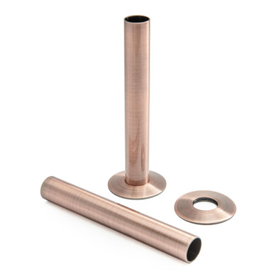 Copper Radiator Cover Radiator Pipe Covers 130mm Long - Antique Copper (Pair)