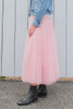 Model in C.REED Swan Lake Tulle Skirt Dior Pink made longer for tall women back view