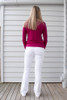 Tall woman wearing Fallon jeans in White by LTB Jeans. Back view