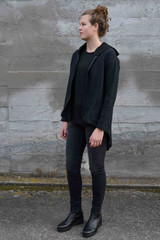 Tall model in X Lab One of a Kind Sweat jacket in Black