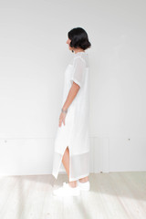 Snapshot Chic Dress White on tall model, side view