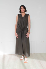 Cinematic Dress Olive, Front View