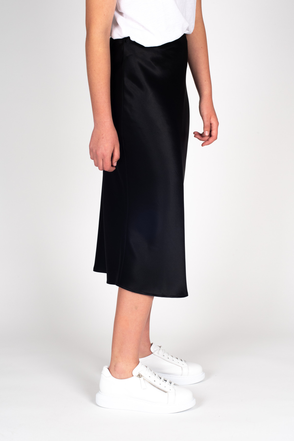 Black satin midi skirt clearance topshop