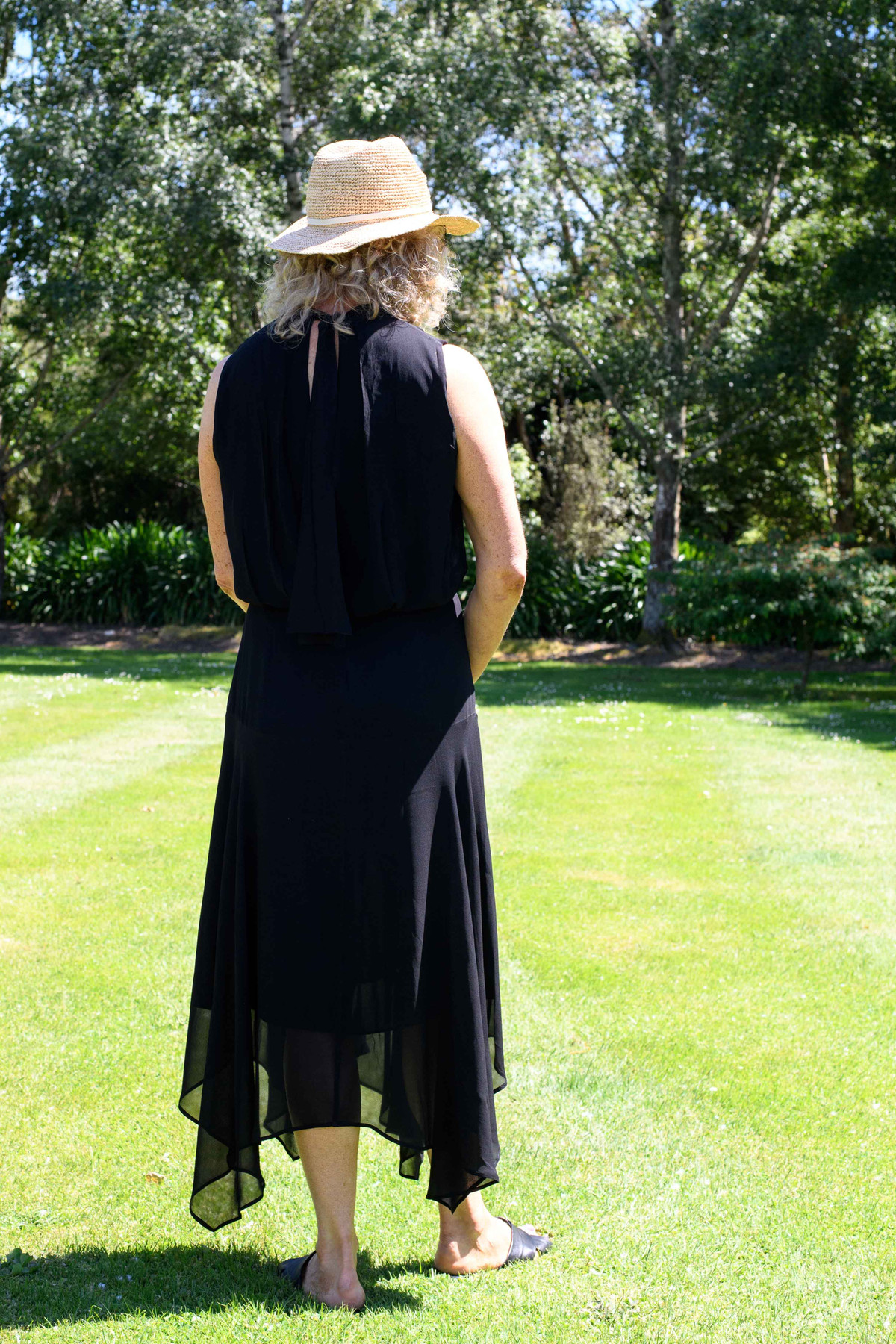 Drape Dress Black - Redwood Clothing | Tall Womens Clothing
