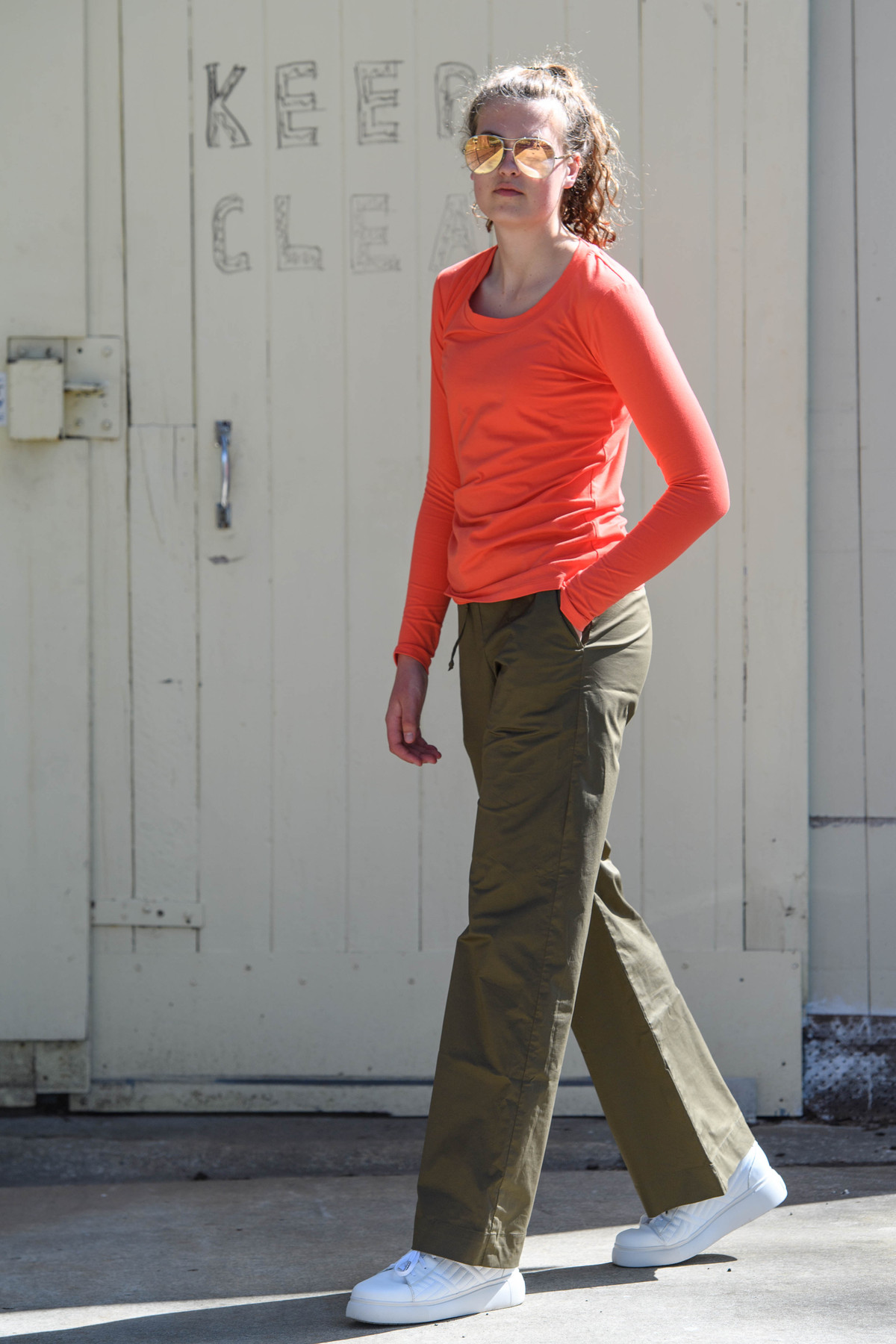 Helena Pants Olive Prada - Redwood Clothing