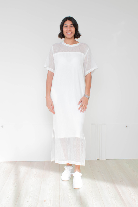 Snapshot Chic Dress White on tall model, front view