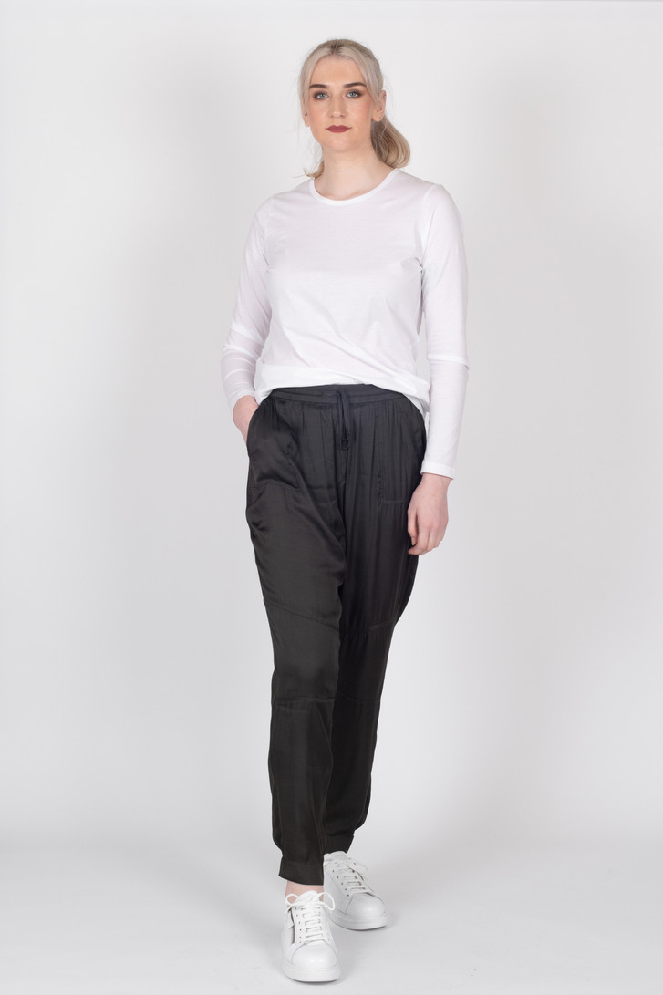 Storm Slouch Satin Pants Army
