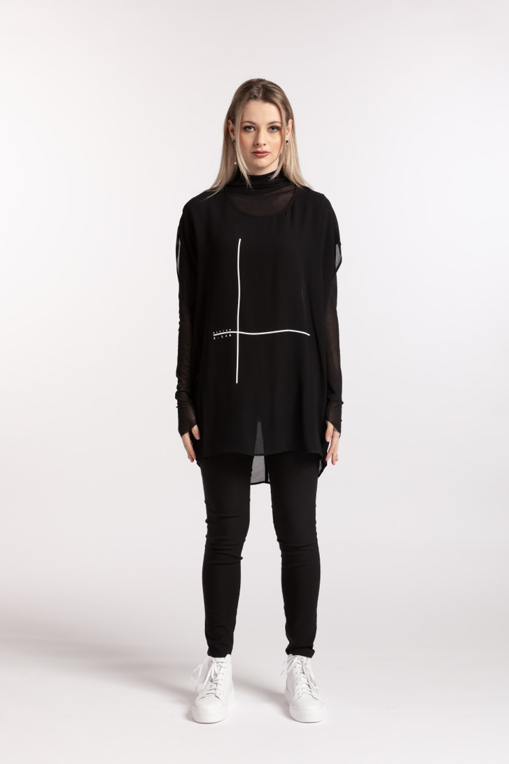 X Lab Stars crossed top black made longer for tall women