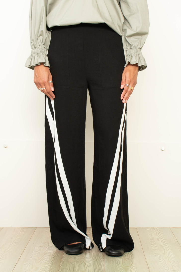 Style X Lab Live In Black Pants Model shot front close up