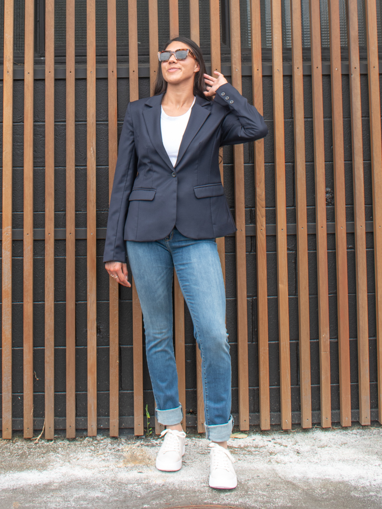 Blazer on Tall Woman Navy