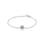 Hexagon Bracelet - White Sapphires in 925 Sterling Silver