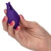 CalExotics Nipply Play Rechargeable Nipplettes shown ready for use with fully adjustable vibrating clamps, 12 powerful functions, USB rechargeable battery, memory chip, and travel lock for intense, customizable nipple stimulation