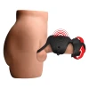 JOCK Advanced Helmet Humper Gyrating & Vibrating Silicone Masturbator shown ready for use with dedicated gyrating head chamber, vibrating shaft sleeve, adjustable pressure, and stretchy base ring for intense hands-free dual stimulation