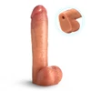 Side view of LoveBotz 12" Cock Lock flexible PVC dildo showing insertable length