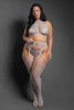Sheer Most Wanted 3pc Gartered Stockings Set front view