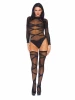 Leg Avenue 2pc Long Sleeved Teddy & Thigh Highs
