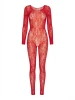 Leg Avenue Lace Lingerie Jumpsuit - Red