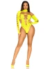 Leg Avenue Cut Out Thong Back Bodysuit - Yellow