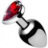 Booty Sparks red heart gem aluminum anal plug with flared base