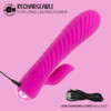 Side view of CalExotics Extra Thicc pink liquid silicone gyrating vibrator