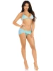 Leg Avenue 3pc Rhinestone Wrap Around Bra Top, Panty, & Sarong front view