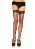 Leg Avenue Stay Up Lycra Fishnet with Lace Top Thigh Highs - Black
