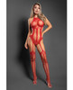 Sheer Stripped Down Teddy Bodystocking - One Size