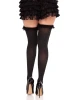 Leg Avenue Lace Garter Sheer Striped Thigh Highs - Black