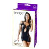 Be Savage Sheer Keyhole Mini Dress - Black