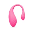 Large Together Ménage à Trois vibrating egg, 38 mm diameter, in hot pink ribbed silicone with retrieval cord.