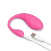 Together Ménage à Trois charging cable shown with the hot pink remote-control egg set.