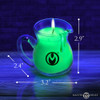 Master Series Glow Pour Blacklight Reactive Drip Candle Set measurement chart