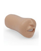 Side view of the Doc Johnson College Crush handheld mouth stroker in skin-tone Ultraskyn.