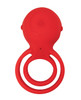 Cockpower Ultimate red cock ring showing the inner shaft ring and outer scrotum ring.