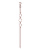 Peaches ’n CreaMe day collar laid flat, showing the full peach strap and three evenly spaced rose gold rings.