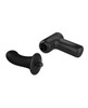 Replaceable black silicone thrusting head on the Pretty Love DJ Doctor massage gun.