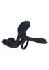 Levelz black triple-motor vibrating silicone cock ring with stretchy dual loops and stimulator.