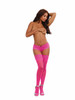 Dreamgirl Sheer Thigh Highs with Silicone Stay-Up Lace Top - Pink