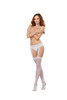 Dreamgirl Sheer Garter Belt Pantyhose - White
