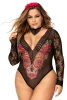 Mapale Sexy Catrina Bodysuit Costume front view - Plus Size