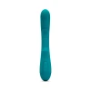Nu Sensuelle Vivi: curved emerald-green silicone vibrator with dual tapping points and vibration.