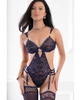 G World 2pc Dramatic Garter Teddy with Stockings