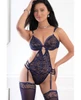 G World 2pc Dramatic Garter Teddy with Stockings