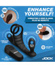 JOCK Triple Rush black silicone cock ring, ball ring, and anal plug with remote.