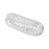 Side view of a clear Crystal Trio Spiral stroker.