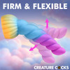 Creature Cocks Unicorn Head wand attachment, Daydream Rainbow.